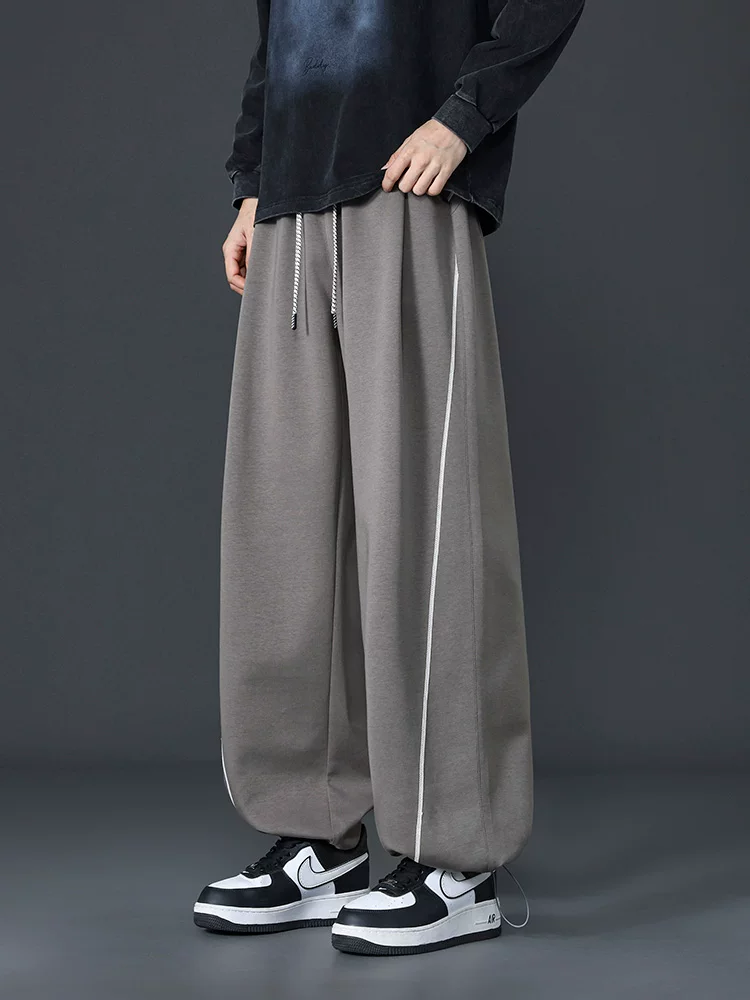 Quần âu ống đứng dáng suông phối màu của Jeanswest dành cho nam, quần ống rộng có dây rút hợp thời trang mùa xuân thu.