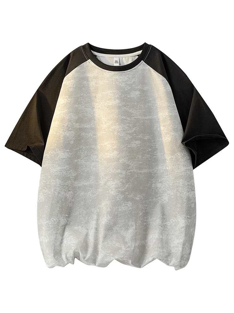 Áo thun cổ tròn phối màu tie-dye phong cách Mỹ của Jeanswest dành cho nam, dáng rộng mùa hè, cảm giác cao cấp, thoáng khí, áo ngắn tay thân thiện với làn da.