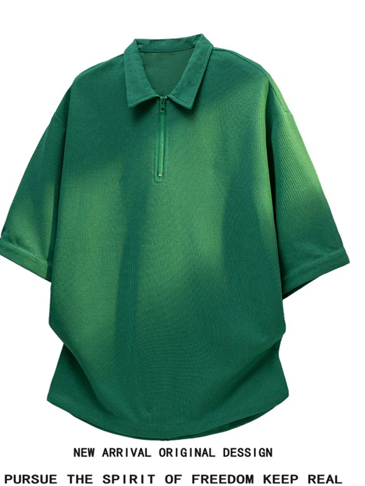 Áo polo nam Jeanswest kiểu Mỹ, màu trơn, nửa khóa kéo, chất liệu cao cấp, dáng rộng, thời trang, tay ngắn, mùa hè.