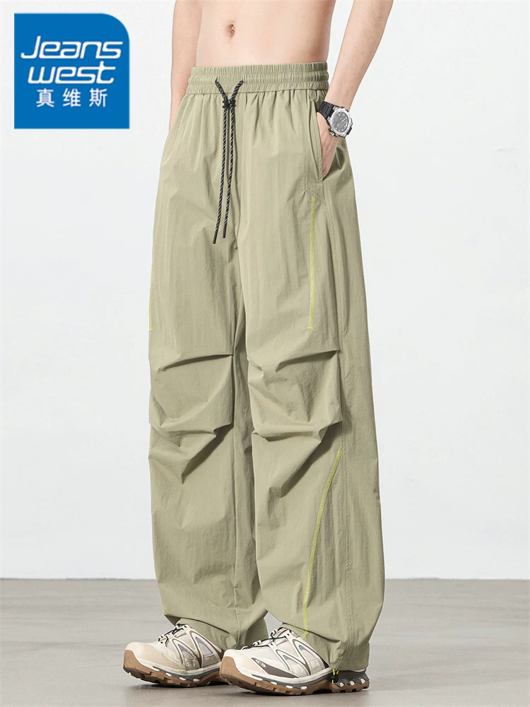 Quần đi bộ đường dài ống đứng đa năng ngoài trời của Jeanswest dành cho nam, quần dài chống gió và chống thấm cao cấp mùa hè.