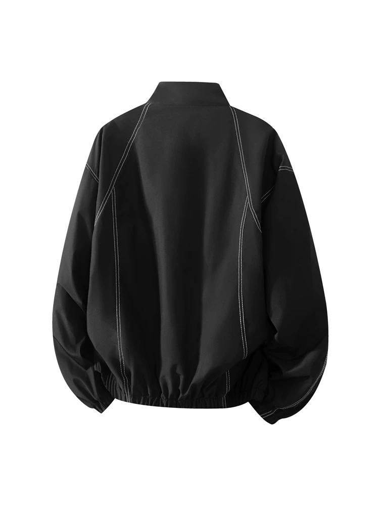 Áo khoác phi công cổ đứng kiểu Mỹ của Jeanswest dành cho nam, thương hiệu thời trang xuân thu, áo khoác đen chống gió, rộng rãi, thoải mái.