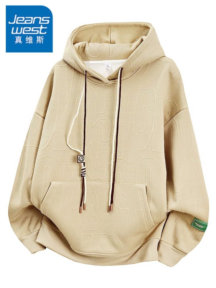 Áo len dệt kim có mũ trùm đầu kiểu Mỹ của Jeanswest dành cho nam, thương hiệu thời trang xuân thu, dáng rộng, cảm giác cao cấp.