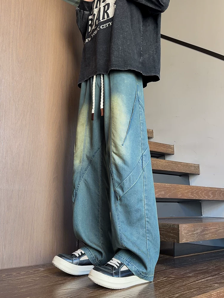 Quần jean nam cỡ lớn dáng thẳng kiểu Mỹ của Jeanswest dành cho mùa xuân và mùa thu, quần ống loe màu trơn thời thượng cao cấp.