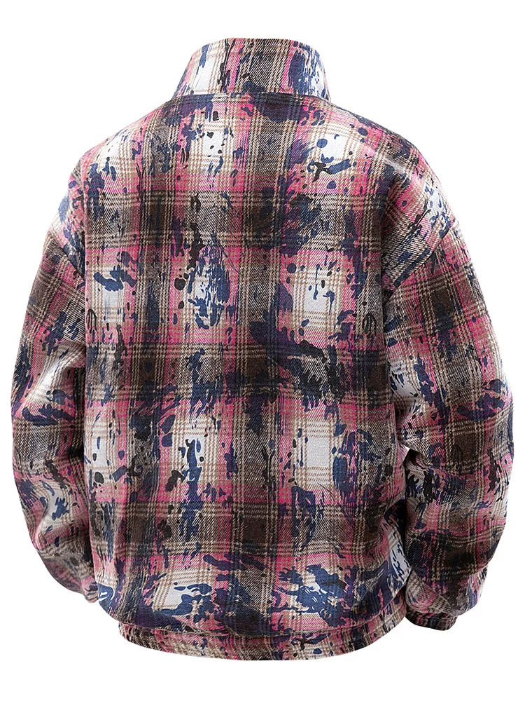 Áo khoác kẻ sọc phối màu nhuộm tie-dye cao cấp của Jeanswest dành cho nam, mùa xuân, cỡ lớn, dáng rộng.
