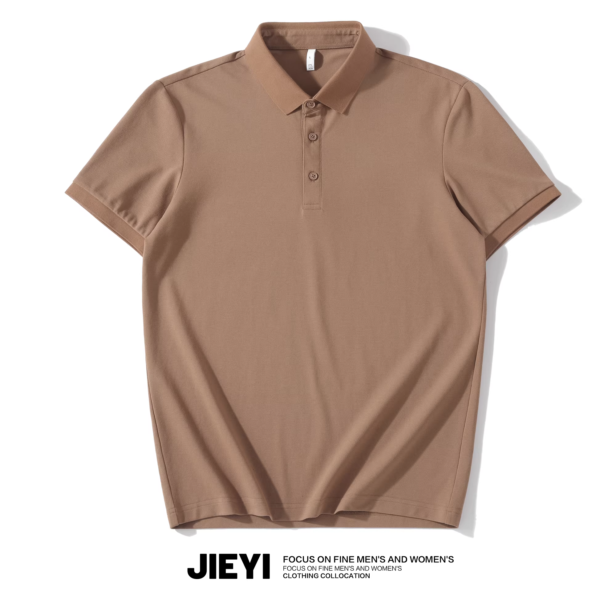 Áo polo cotton pique trơn màu JIEYI kiểu Pháp Paris thoáng khí, áo thun nam ngắn tay thoáng mát