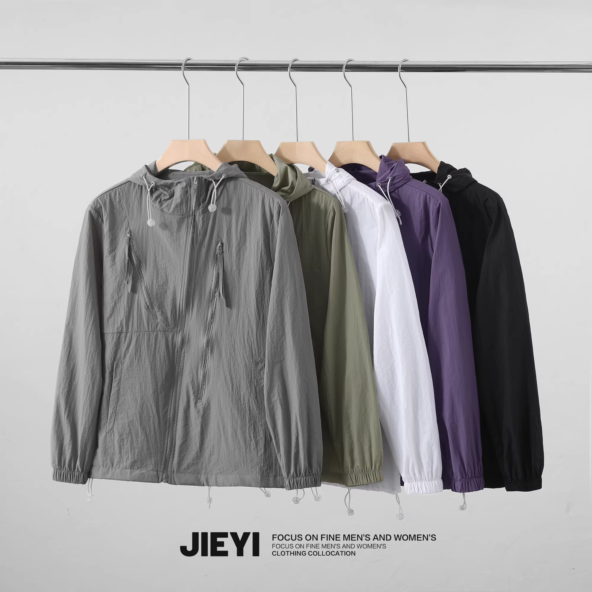 Áo khoác ngoài đi làm thường ngày màu trơn, chống nắng khi câu cá, có mũ trùm đầu, áo khoác mỏng nhiều túi, kiểu dáng sang trọng nhẹ nhàng.