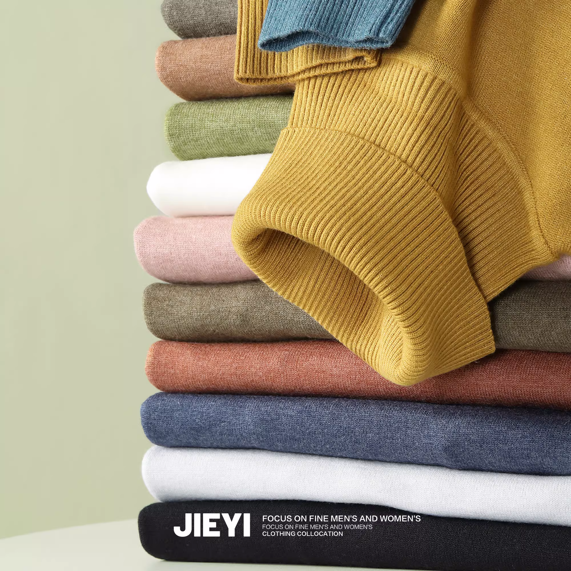 Áo len nam cổ lọ dáng ôm màu trơn đa năng thời trang thu đông kiểu Hàn Quốc chất liệu dệt kim năm 2025