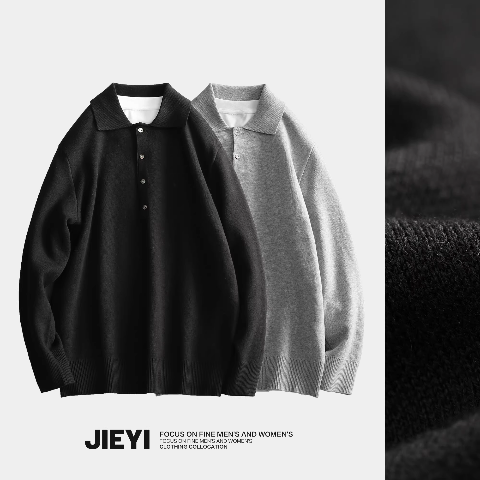 Áo polo nam chất liệu dệt kim trơn màu đơn giản, kiểu dáng lịch lãm cao cấp với viền bo gân.