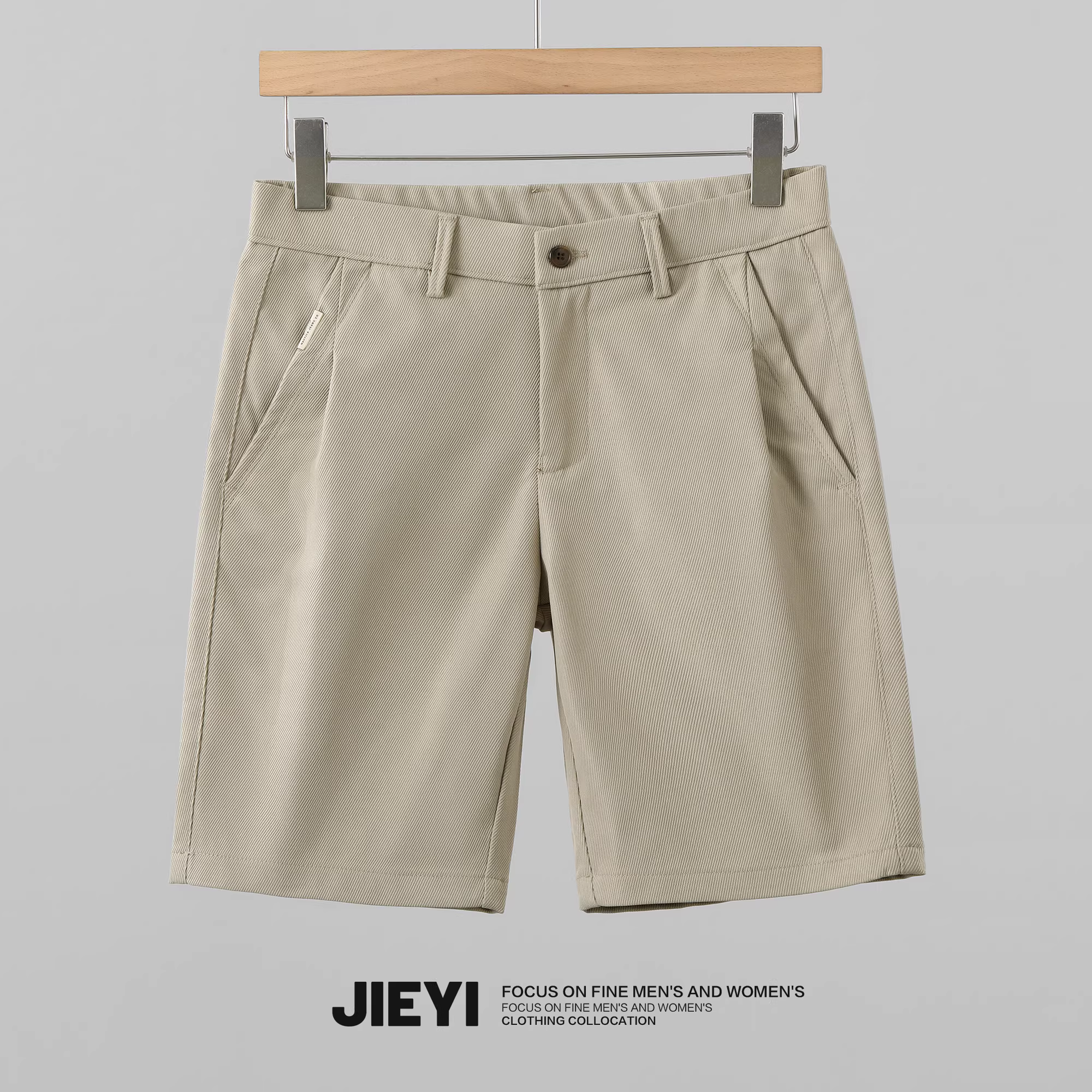 Quần short nam JIEYI phong cách Hàn Quốc, dáng thẳng, phong cách Anh, lịch lãm và ôm dáng, quần dài trung bình mới năm 2025