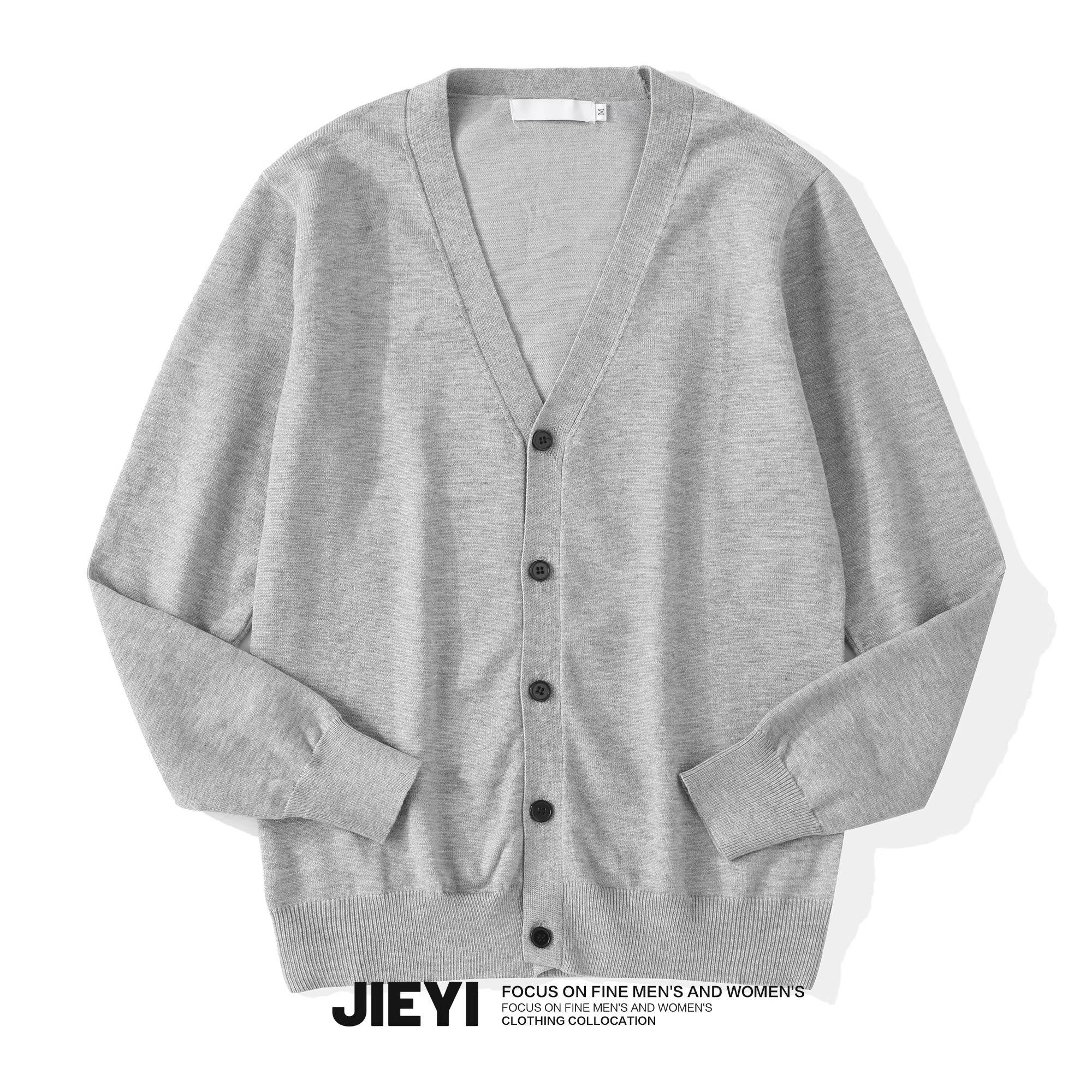 Áo khoác cardigan dệt kim phong cách retro Anh quốc màu xanh quân đội JIEYI, kiểu dáng sang trọng nhẹ nhàng, chất lượng cao, màu trơn, hợp thời trang dành cho nam.