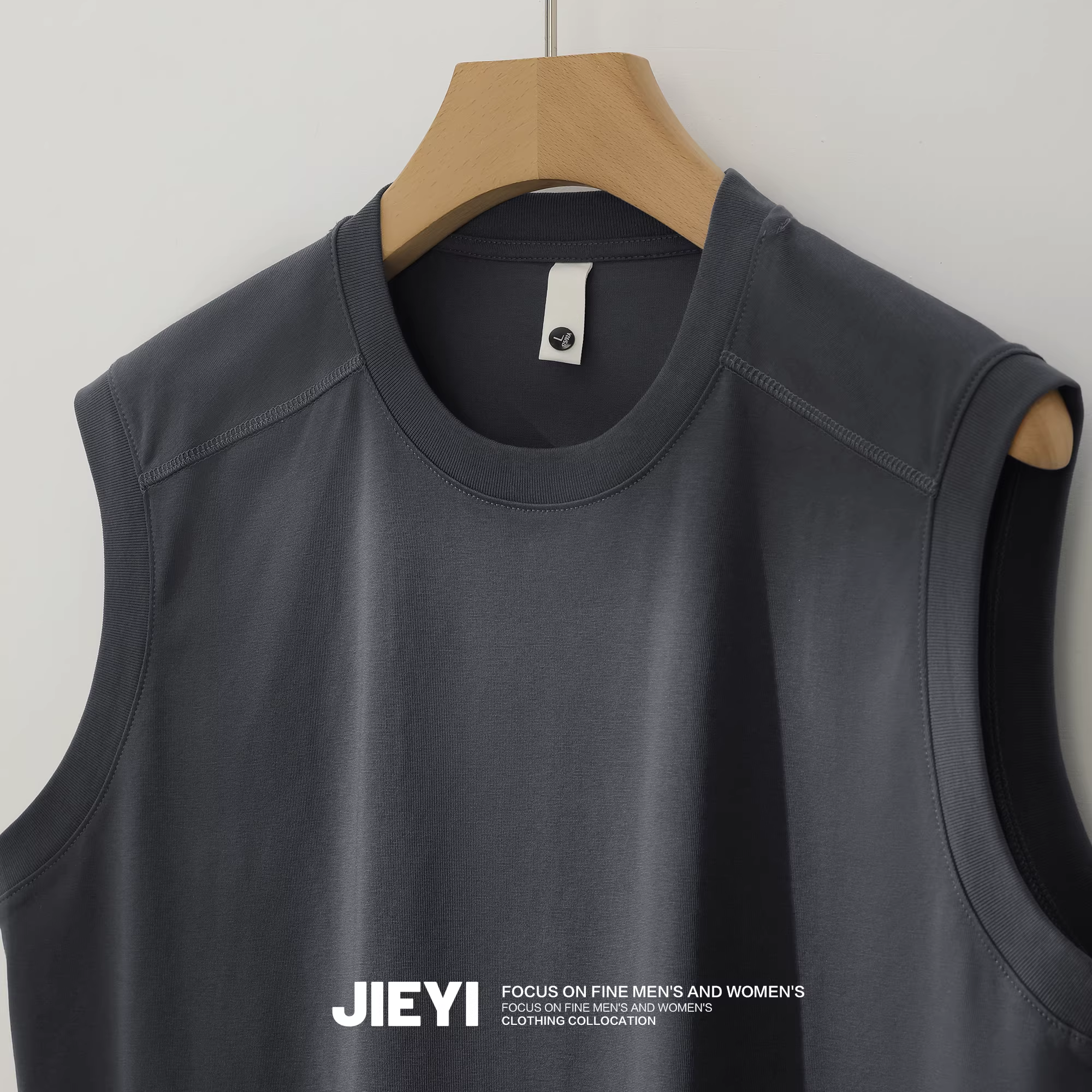 Áo thun không tay cảm giác mát lạnh, đường may ngược thời trang, áo vest nam hợp thời trang mùa hè.