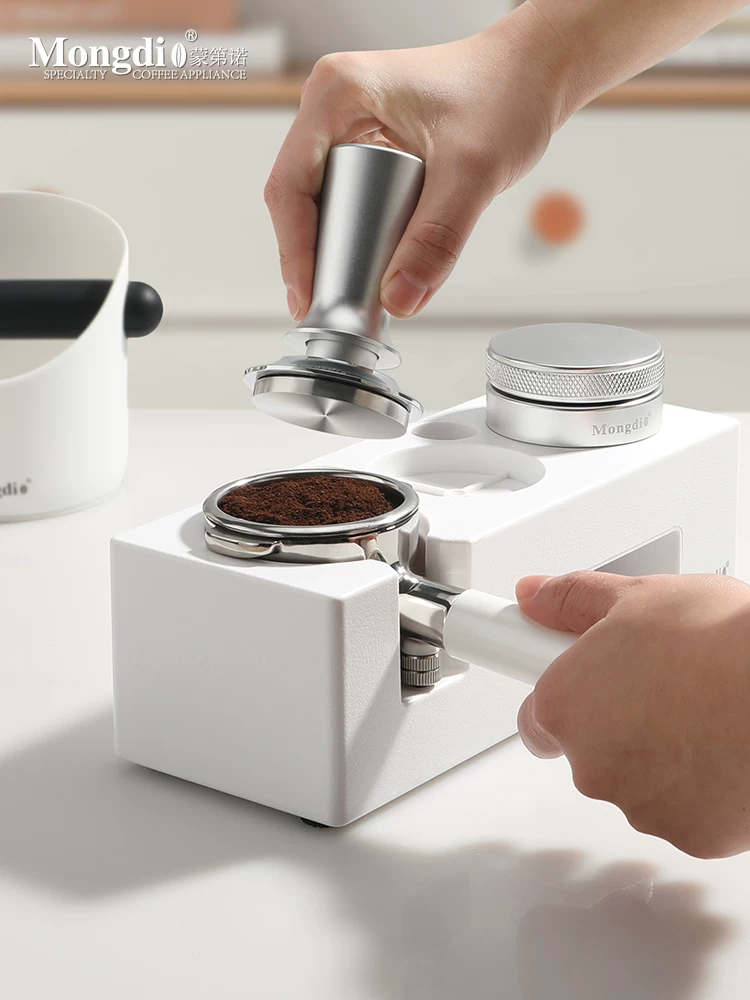 Nhà phân phối bột Mongdio, dụng cụ nén, đế nén cà phê, hộp đựng dụng cụ, phụ kiện máy pha cà phê, bộ dụng cụ ba món