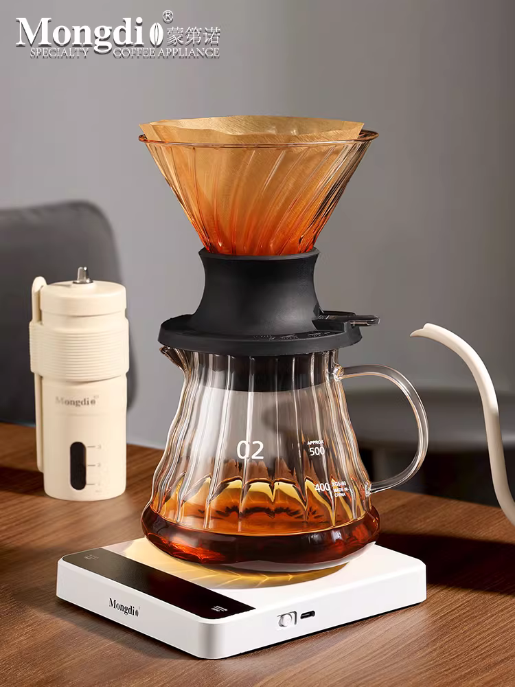 Bộ lọc cà phê thông minh Mongdio, cốc lọc cà phê V60, bình lọc thủy tinh, bộ lọc pha cà phê thủ công