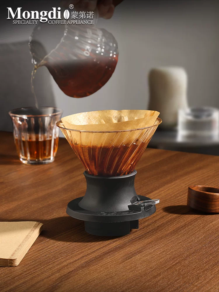 Bộ lọc cà phê Pour-over Mongdio, cốc thông minh, bình chia sẻ bằng thủy tinh, phễu lọc V60, bộ pha cà phê Pour-over