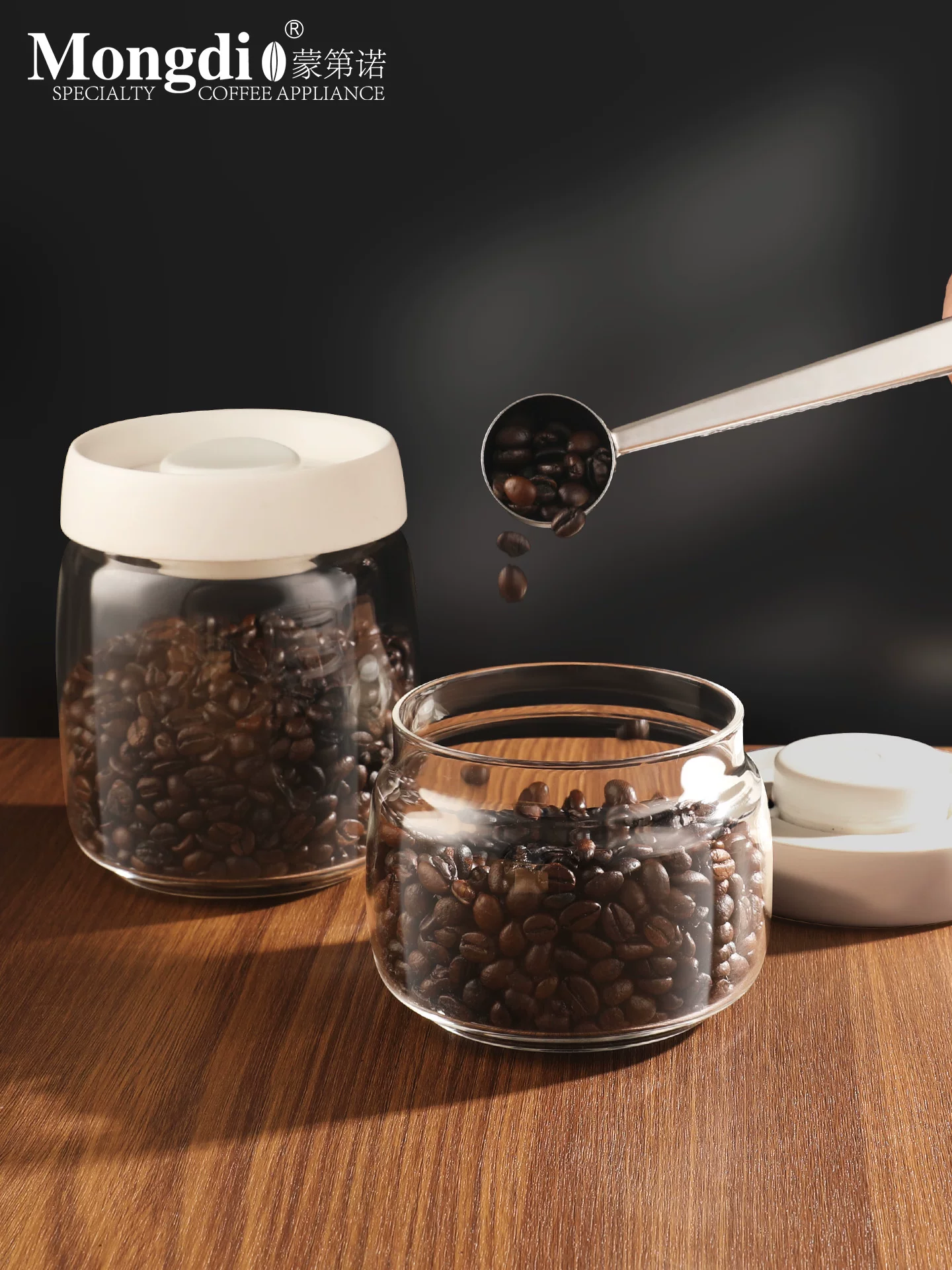 Hũ đựng cà phê hạt cà phê Mongdio, hũ kín khí, hũ thủy tinh chân không, hũ đựng cà phê, hũ bảo quản và bảo quản bột cà phê