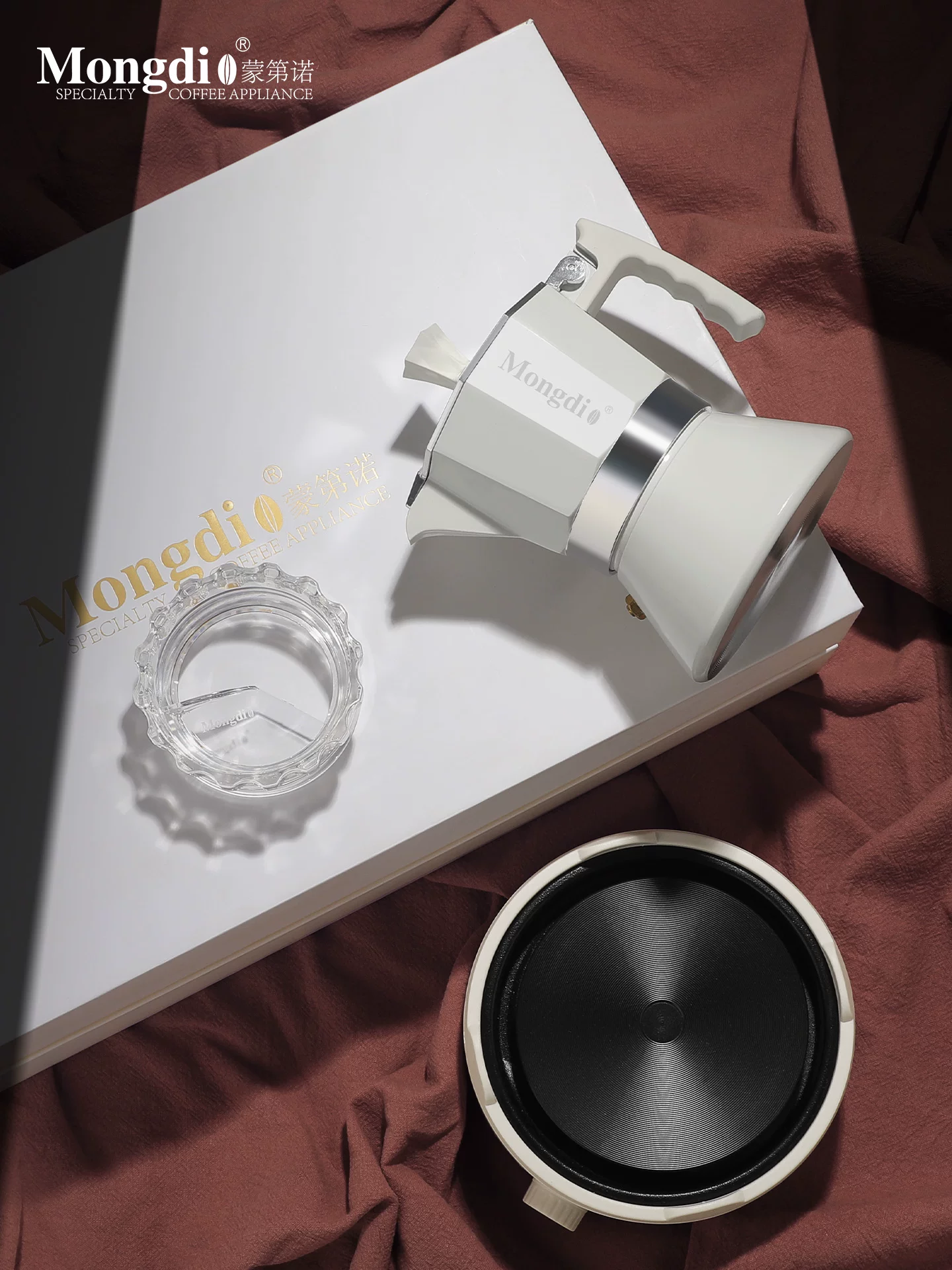 Bộ ấm pha cà phê Mongdio Moka hộp quà tặng máy pha cà phê espresso xay tay ấm pha cà phê quà tặng sinh nhật