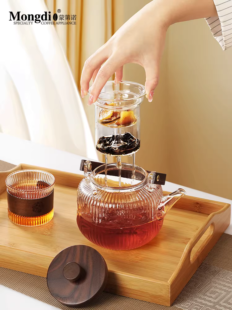 Ấm pha trà điện tử Mongdio, mẫu mới 2024, bếp điện gốm sứ, ấm đun nước chịu nhiệt cao, có tay cầm