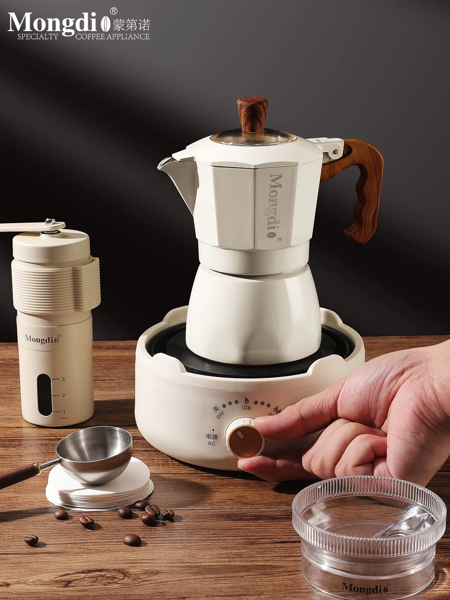 Mongdio van đôi moka pot moka bình pha cà phê tại nhà máy pha cà phê bằng tay bộ dụng cụ pha cà phê