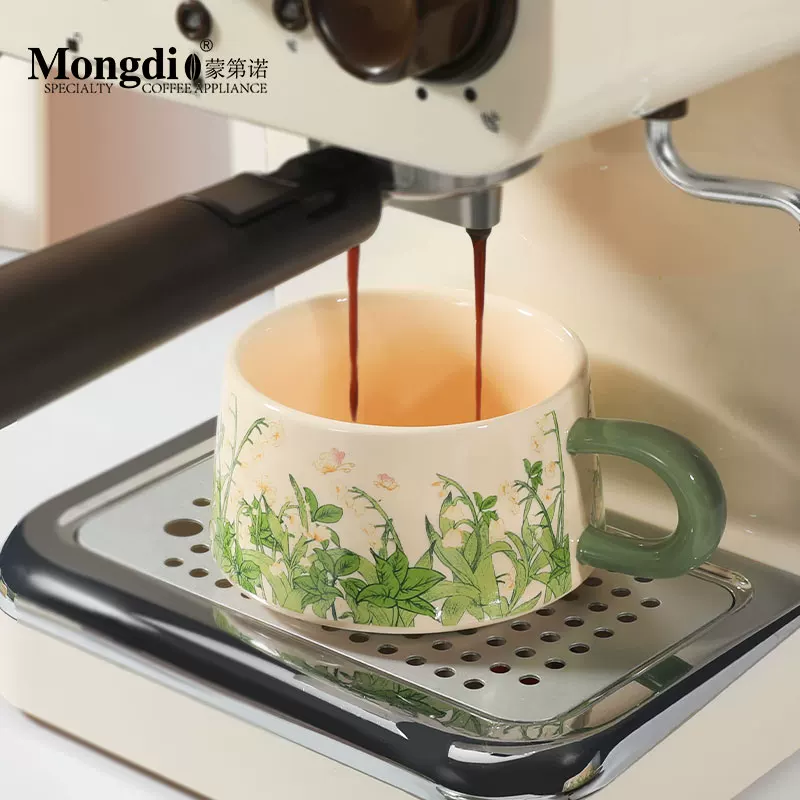 Tách cà phê gốm sứ Mongdio, bộ tách trà chiều cao cấp tinh tế, tách cà phê cổ điển sang trọng cao cấp
