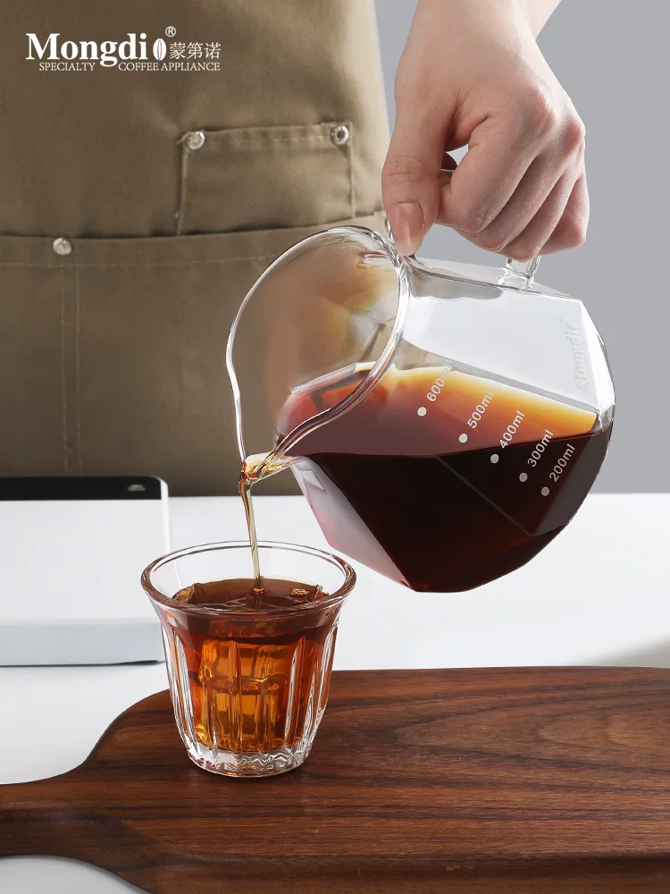 Bình pha cà phê kiểu Pour-over Mongdio, bình chia sẻ, bình pha cà phê bằng kính, cốc lọc cà phê Pour-over, phễu lọc cà phê V60