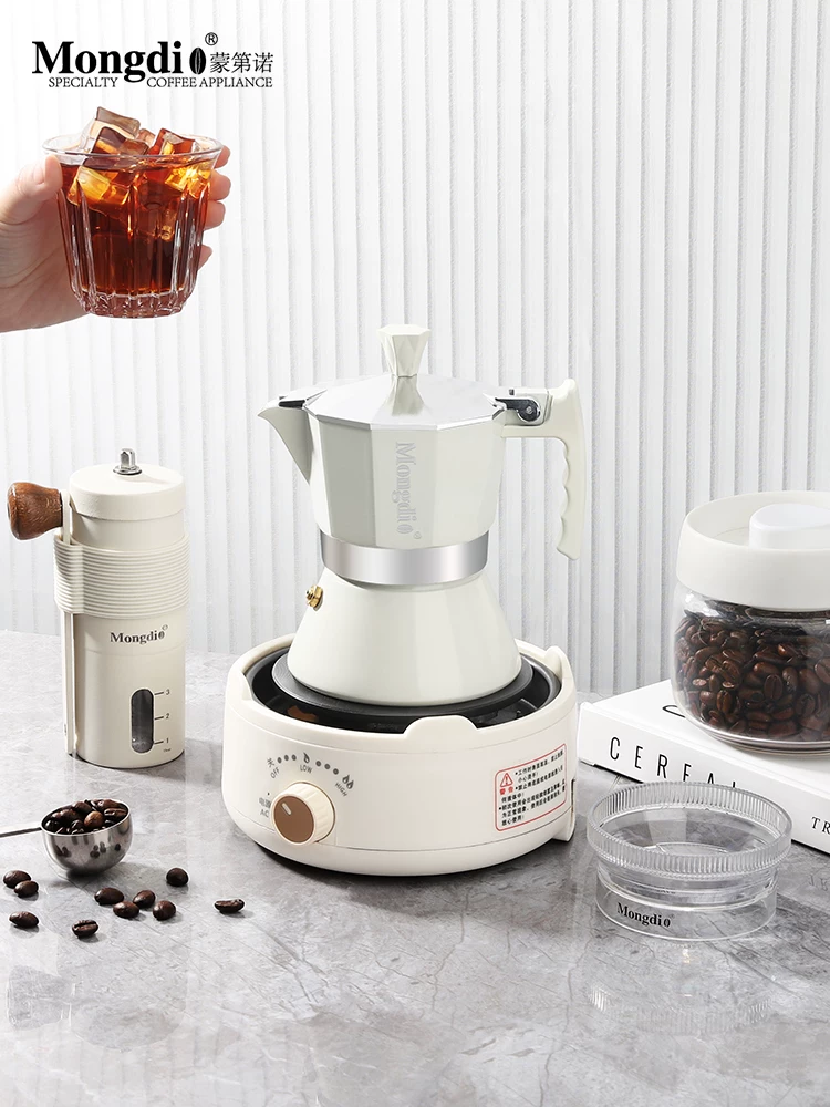Mongdio Moka pot home espresso máy pha cà phê nhỏ kiểu Ý pha cà phê bằng tay bộ pha cà phê