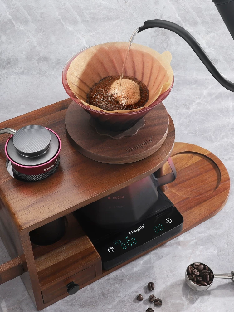 Bộ ấm pha cà phê thủ công Mongdio Blackberry, máy xay cà phê bằng tay, thiết bị pha cà phê bằng tay, giá để đồ