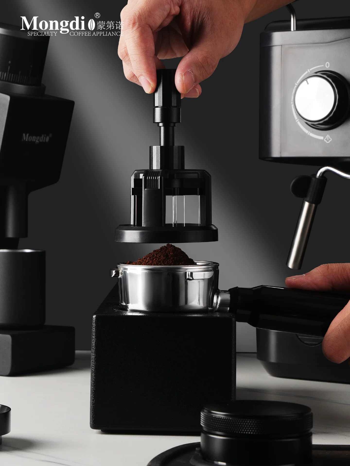 Mongdio bột kim phân phối cà phê kim quay kim khuấy bột từ tính dụng cụ kiểu Ý 51/58mm