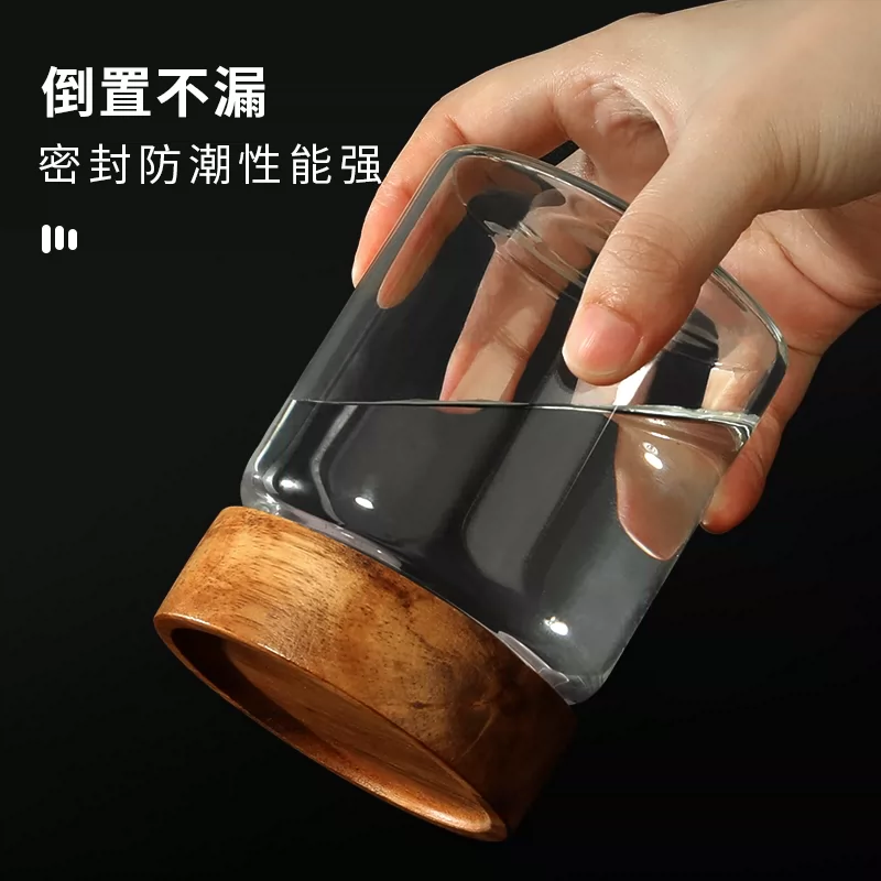 Hộp đựng trà Mongdio, bình đựng trà di động bằng thủy tinh kín cao cấp, bình đựng vỏ quýt chống ẩm chất lượng cao