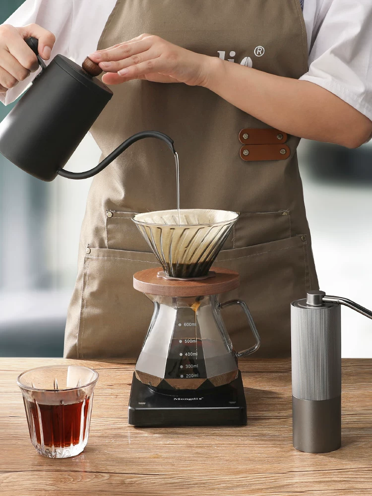 Bộ ấm pha cà phê thủ công Mongdio, máy pha cà phê thủ công gia dụng, thiết bị pha cà phê thủ công ngoài trời quay tay