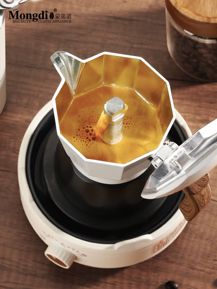 Bộ ấm pha cà phê bằng tay Mongdio van đôi moka thế hệ thứ ba 3.0 Bộ ấm pha cà phê bằng tay Máy pha cà phê kiểu Ý Dụng cụ pha cà phê