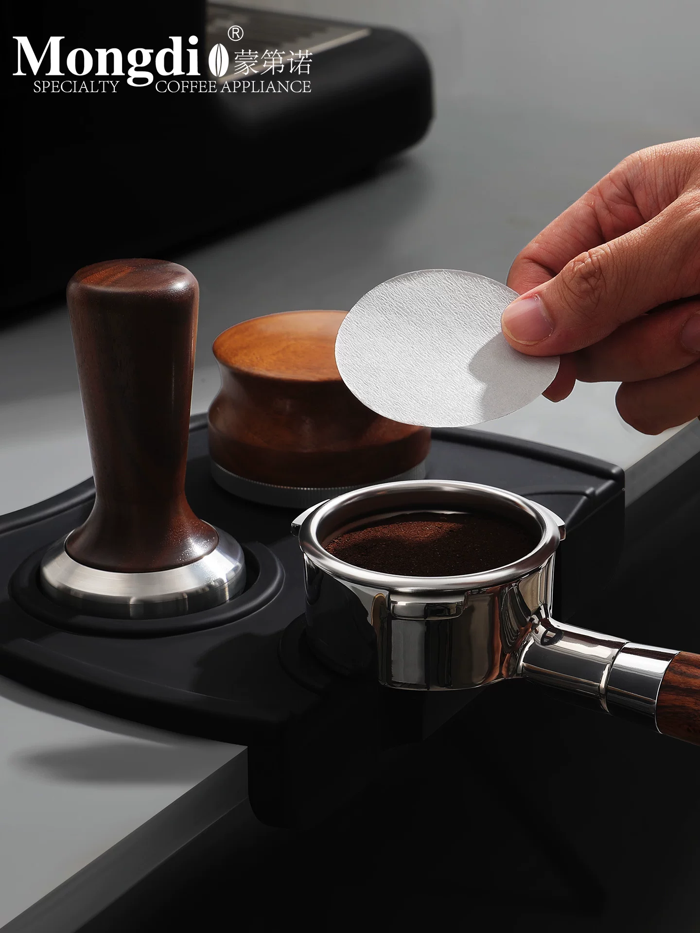 Giấy lọc cà phê Mongdio, phụ kiện máy pha cà phê espresso, tay cầm, khay đựng bột, giấy lọc 51/58mm