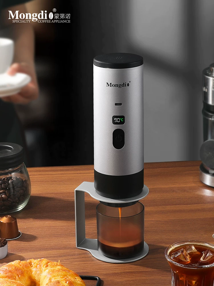 Máy pha cà phê viên nén Mongdio, máy pha cà phê espresso di động, máy chiết xuất bột cà phê, máy làm nóng điện, máy viên nén S6