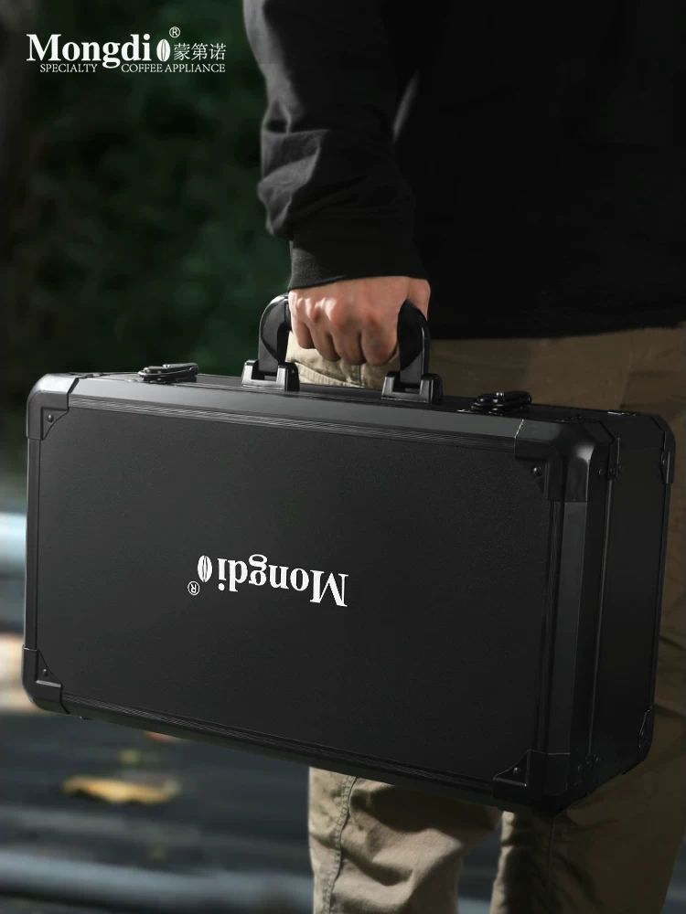 Bộ ấm pha cà phê Moka hai van Mongdio, hộp quà tặng, ấm pha cà phê thủ công, dụng cụ pha cà phê ngoài trời, đồ dùng pha cà phê