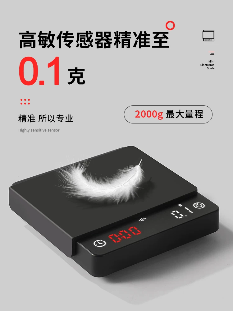 Cân điện tử cà phê Mongdio, cân cà phê pha thủ công, cân hạt cà phê espresso, cân hẹn giờ thông minh mini, cân gram.