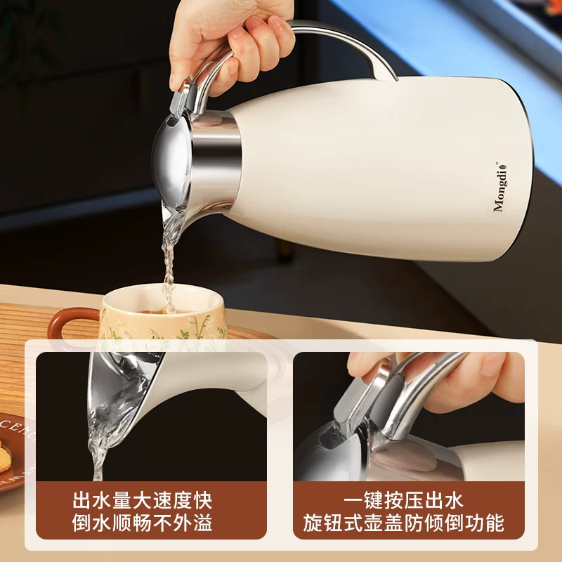 Bình giữ nhiệt inox Mongdio dùng cho gia đình, bình nước cách nhiệt 316, dung tích lớn, bình giữ nhiệt, bình nước nóng