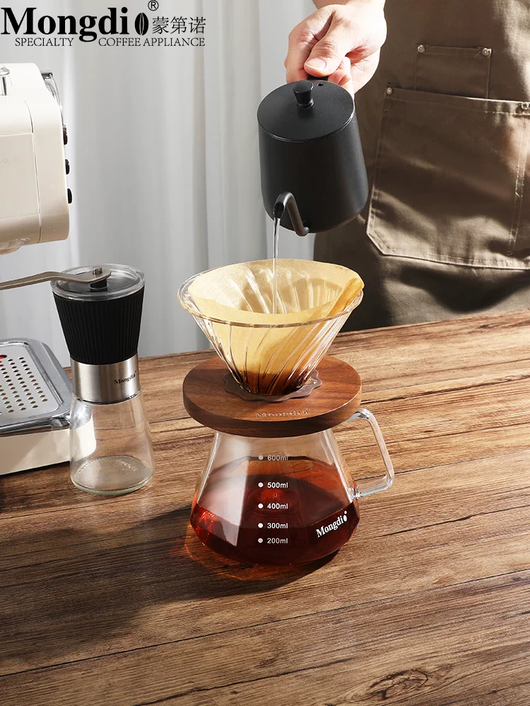 Bộ ấm pha cà phê thủ công Mongdio máy xay cà phê cầm tay máy pha cà phê quay tay thiết bị pha cà phê thủ công v60 cốc lọc chia sẻ nồi