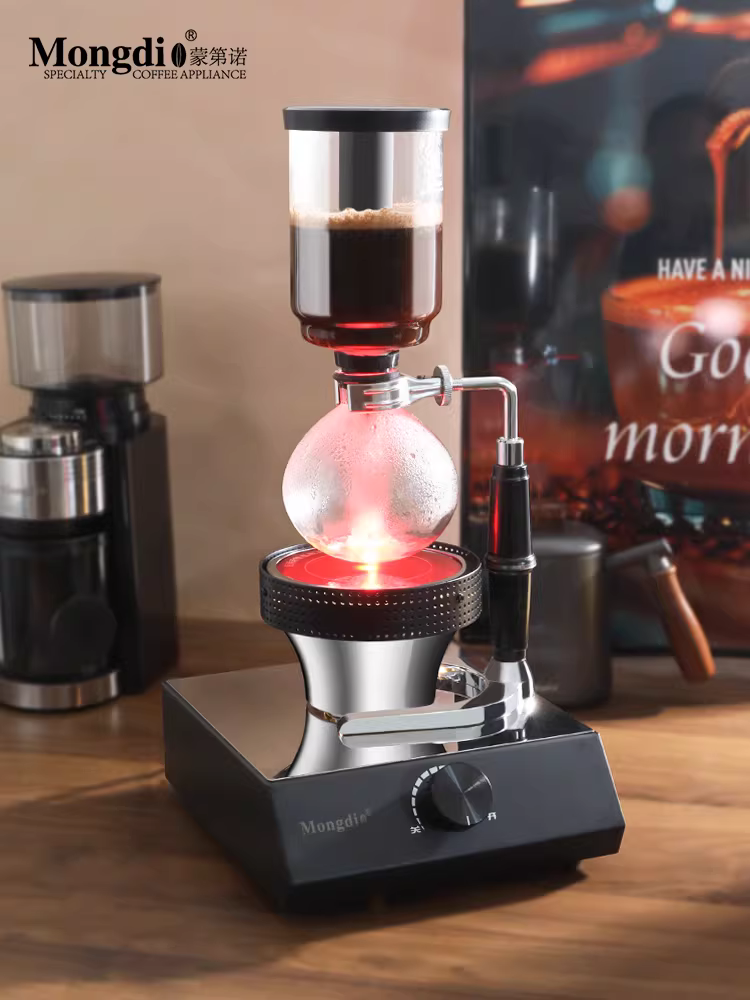 Bộ ấm pha cà phê bằng sóng ánh sáng halogen, bộ phụ kiện ấm pha cà phê, lò nướng sóng ánh sáng halogen, ấm pha cà phê kiểu siphon Mongdio
