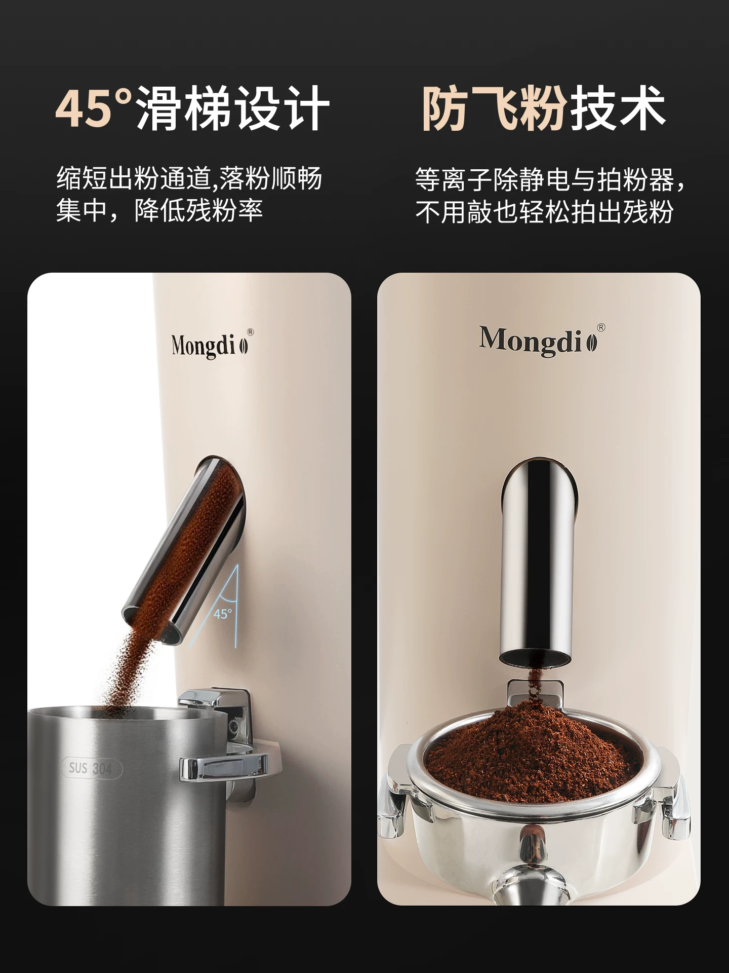 Máy xay cà phê điện Mongdio dùng trong gia đình, máy xay cà phê nhỏ, pha cà phê thủ công, dụng cụ xay cà phê