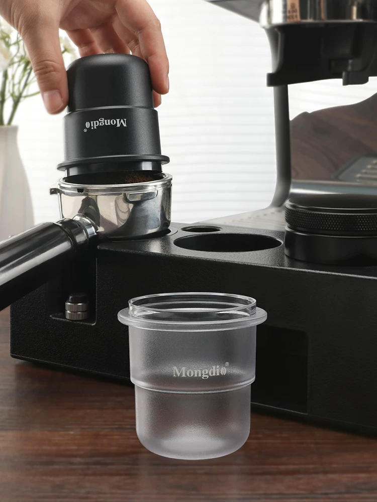 Cốc thu gom bã cà phê Mongdio, dụng cụ thu gom bã cà phê, cốc cân hạt cà phê, cốc thơm, tay cầm, cốc thu gom bã cà phê kiểu Ý 58mm