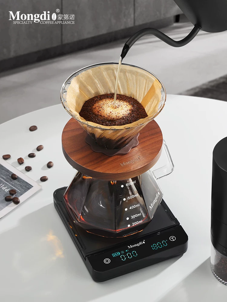 Bộ pha cà phê Pour-over Mongdio, Bình pha cà phê Pour-over, Bình dùng chung, Cốc lọc, Máy xay cầm tay, Bộ dụng cụ pha cà phê đầy đủ