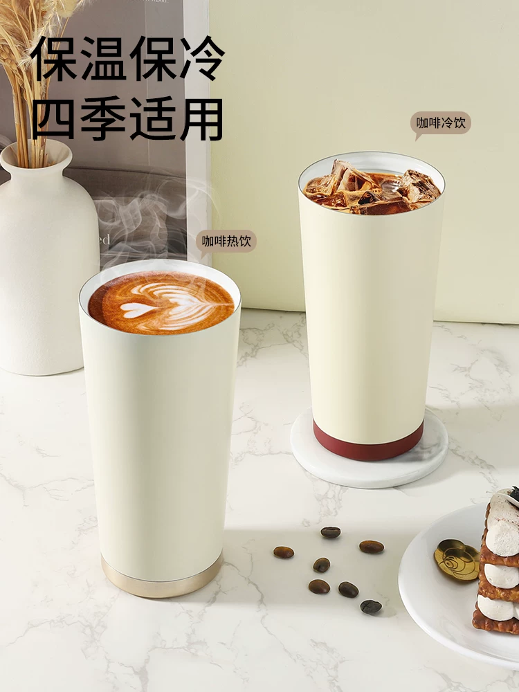 Ly giữ nhiệt Mongdio có lớp lót gốm, mẫu mới 2024, ly cà phê dành cho nữ, ly du lịch có ống hút thẩm mỹ cao