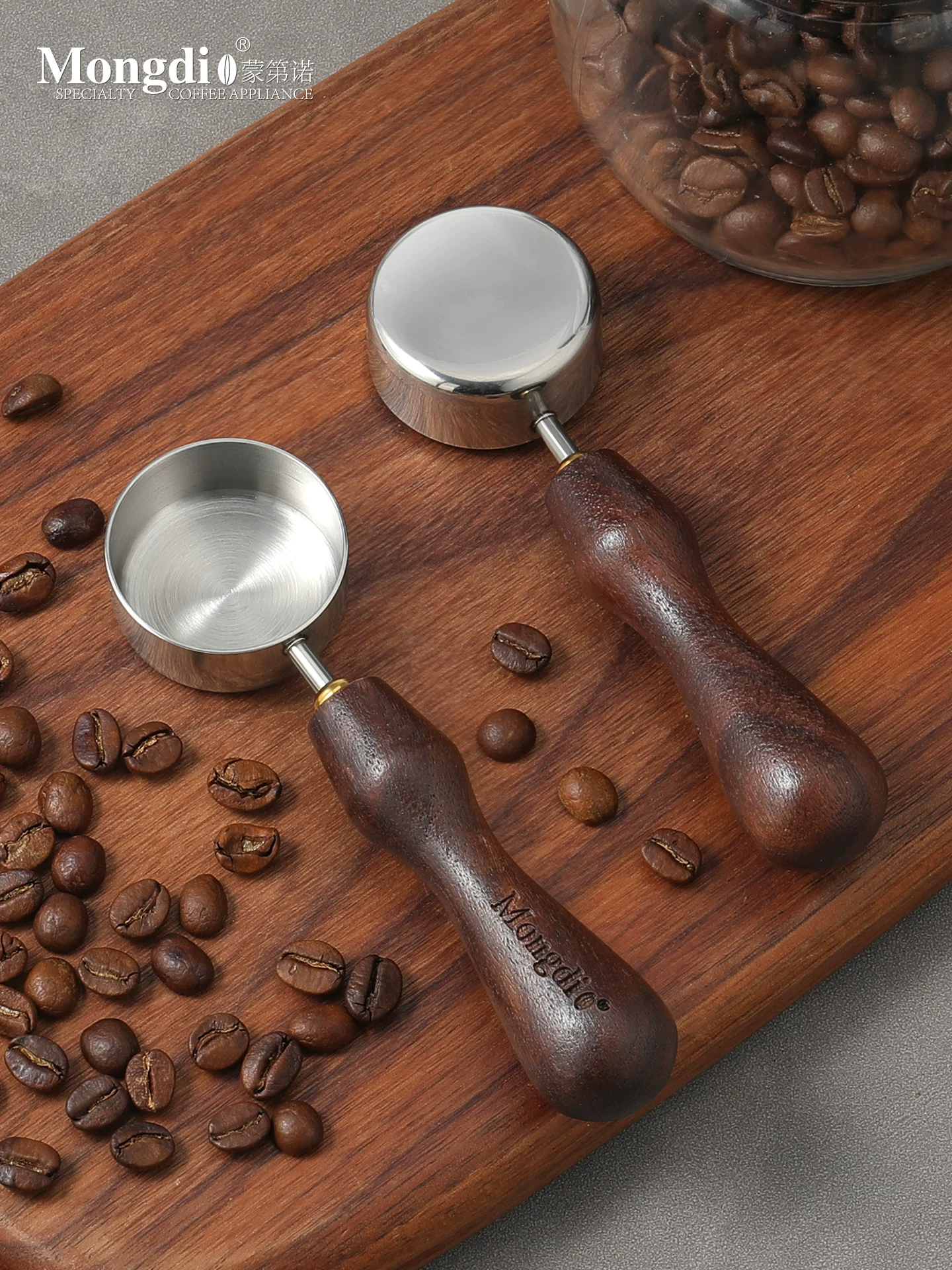 Muỗng cà phê Mongdio, muỗng đong cà phê, muỗng cà phê bằng gỗ óc chó, muỗng đong cà phê, muỗng gram, muỗng xúc cà phê