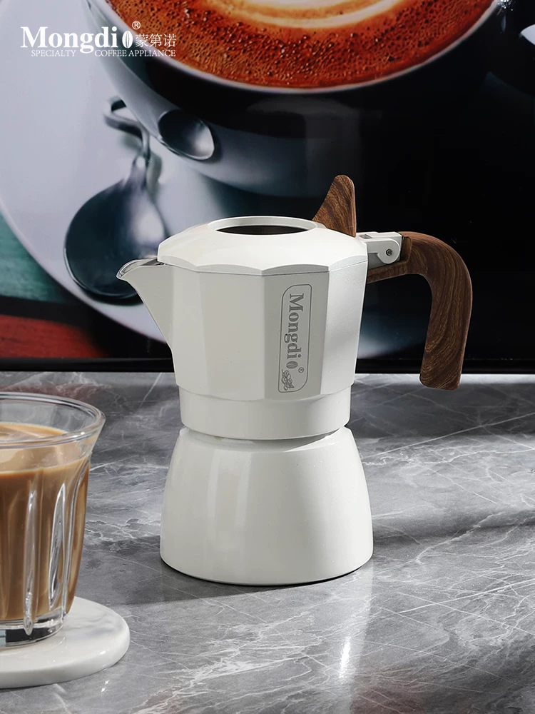 Máy pha cà phê moka pot hai van Mongdio, máy pha cà phê espresso tại nhà, bộ pha cà phê thủ công