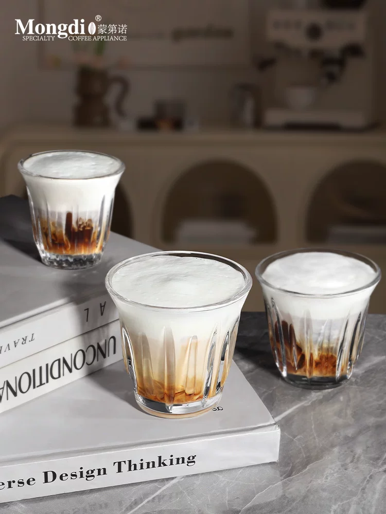 Cốc cà phê Mongdio cốc thủy tinh bẩn cốc cao cấp tinh tế cốc thủy tinh cà phê espresso cốc cà phê latte Mỹ