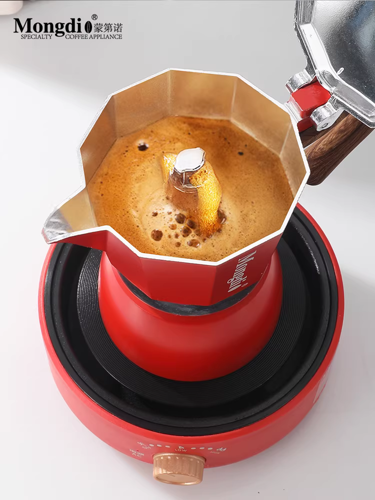 Mongdio Moka pot set hộp quà tặng máy pha cà phê hộ gia đình máy pha cà phê nhỏ pha cà phê bằng tay dụng cụ quà tặng