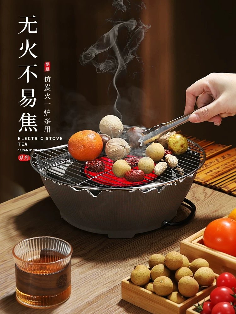 Bộ pha trà và hố lửa Mongdio, bếp điện, thiết bị pha trà mới, bộ đồ gia dụng trong nhà mùa đông đầy đủ