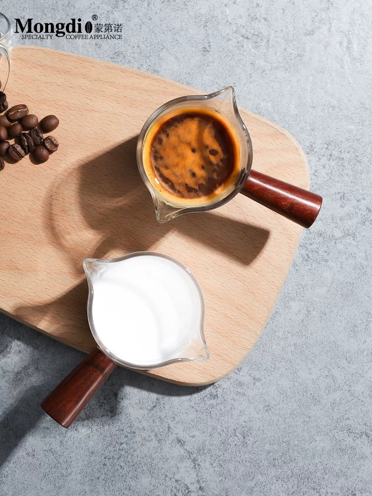 Cốc chiết xuất cà phê Mongdio, cốc đong cà phê có cân, bình sữa nhỏ bằng thủy tinh, cốc đong chất lỏng espresso