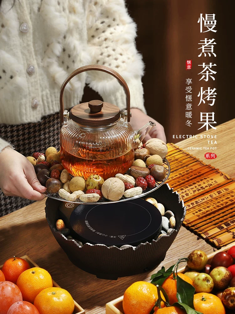 Bộ pha trà và hố lửa Mongdio, bếp điện, thiết bị pha trà mới, bộ đồ gia dụng trong nhà mùa đông đầy đủ