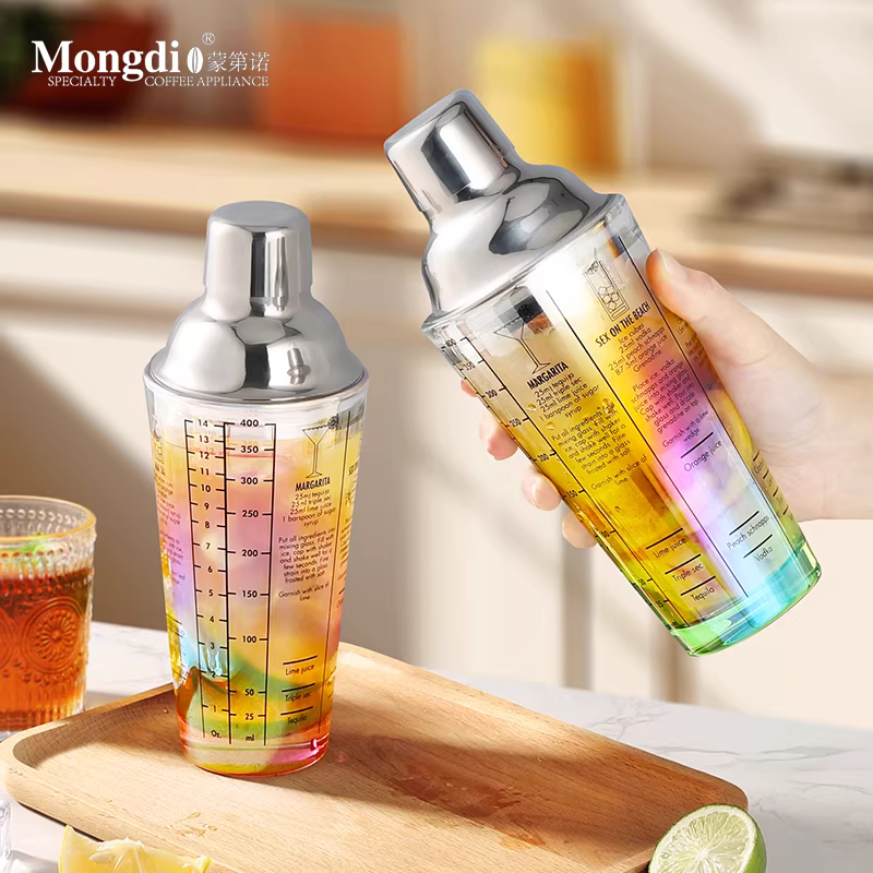 Bộ dụng cụ pha chế cocktail bằng ly thủy tinh Mongdio, dụng cụ lắc chanh thủ công, bộ dụng cụ lắc cocktail dùng cho quán trà sữa