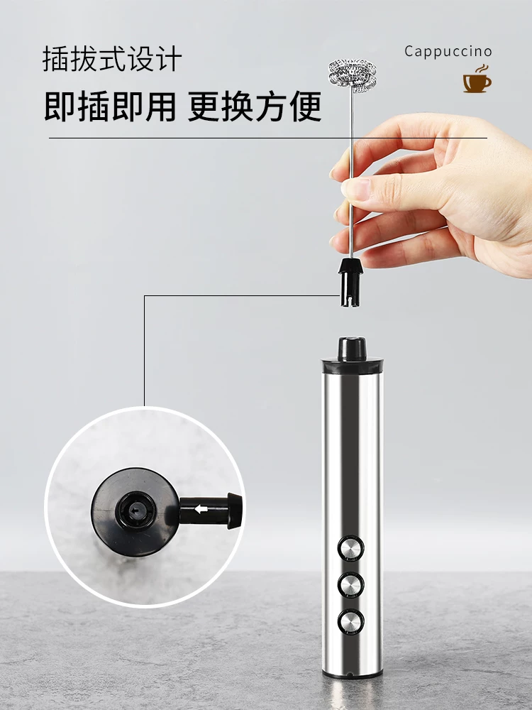 Máy tạo bọt sữa điện Mongdio, máy đánh bọt cà phê, máy đánh bọt sữa tự động, máy đánh bọt cầm tay